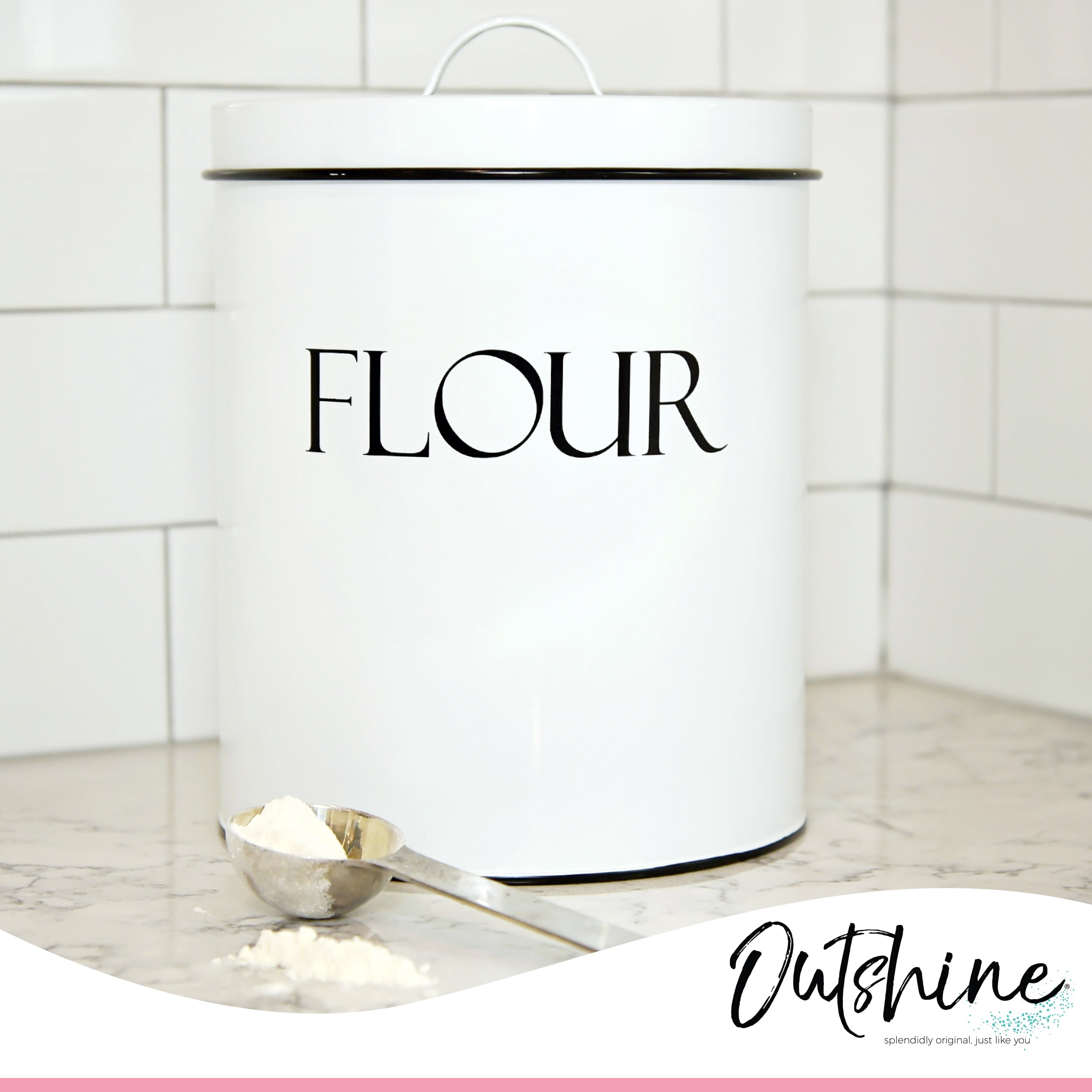 Flour Food Storage Canister White - Threshold 1 ct
