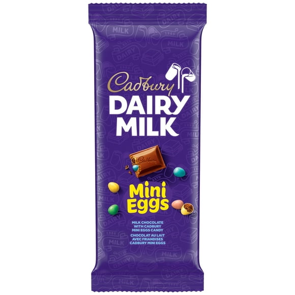CADBURY DAIRY MILK Milk Chocolate Bar with Mini Eggs  Candy, CADBURY DAIRY MILK Milk Chocolate with CADBURY Mini Eggs, 90 g, CADBURY DAIRY MILK MINI EGGS 90G 21