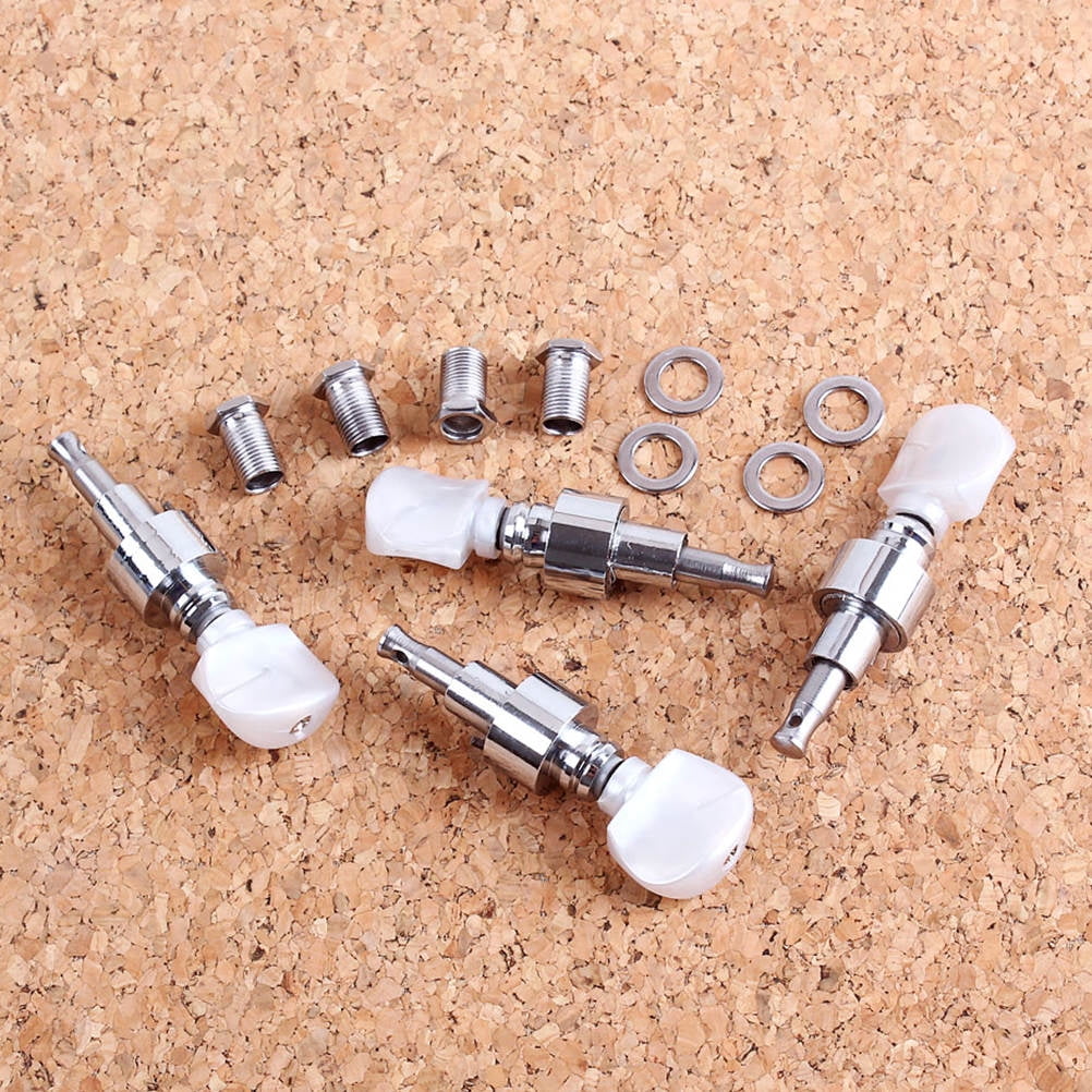 Pawsdot Banjo Tuning Pegs Plated Silver Metal for Enhanced Sound and Durability 4Pcs