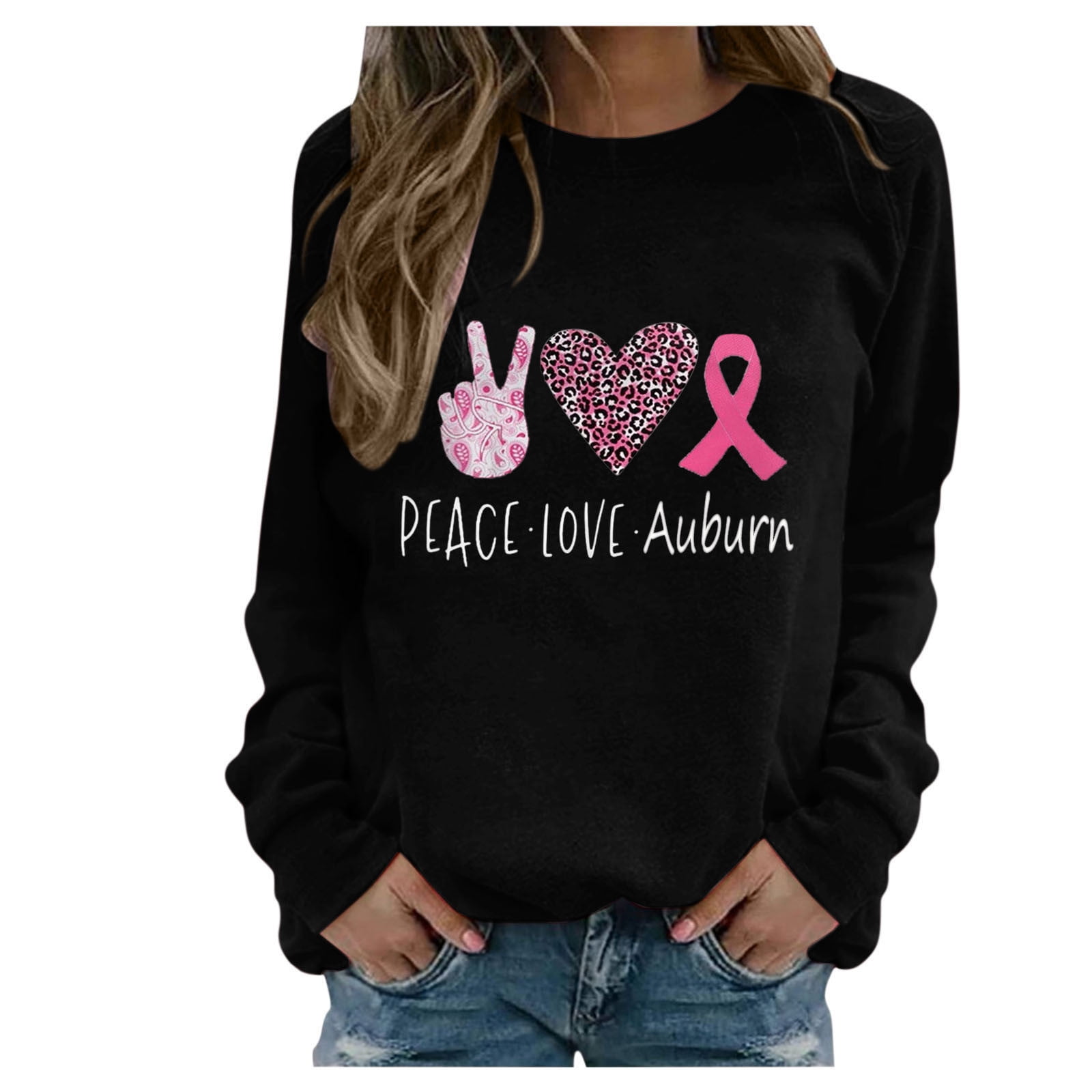 Awdenio Women's Casual Long Sleeve O-Neck Printed Ladies