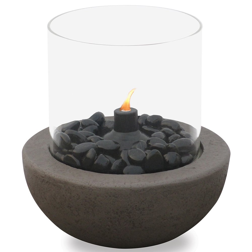 Fire Island 10.5 In Outdoor Tabletop Citronella Fire Bowl with Canister