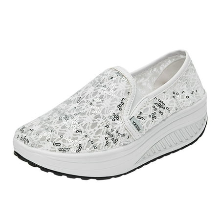 

Fesfesfes Women Shoes Women s Shoes Women Shallow Wedges Rocking Shoes ThickendSoled Walking Casual Sports Shoes US:6.5(38)