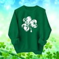 thumbnail image 4 of Women's St Patricks Day Printed Crewneck Sweatshirt Long Sleeve Casual Loose Fit Pullover Tops (L, Green), 4 of 5