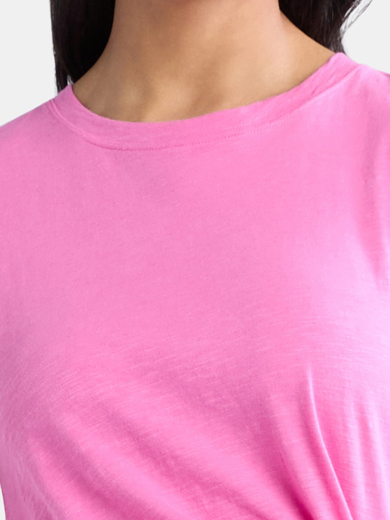 Time and Tru Women's Cotton Side Tie Top, Sizes XS-XXXL