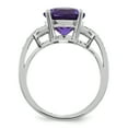 thumbnail image 2 of 925 Sterling Silver Rhodium-plated Oval Amethyst and Diamond Ring Size 8, 2 of 7