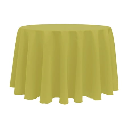 

Ultimate Textile (2 Pack) 132-Inch Round Polyester Linen Tablecloth - for Wedding Restaurant or Banquet use Acid Green