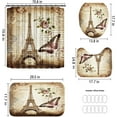 thumbnail image 5 of 4Pcs Paris Eiffel Tower Shower Curtain Sets Red Lip Print Bathroom Set Decor with Non-Slip Rugs Bath U-shaped Mat Toilet Lid Cover Waterproof Sexy Bathroom Curtains Shower Set with 12 Hooks, 5 of 7