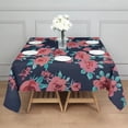 thumbnail image 3 of Pioneer Flower Floral Print Pattern Square Tablecloth,Waterproof Square Table Cover,Wipeable Spillproof Washable Table Cover for Home Kitchen Party Decor 42"X42"(107x107cm), 3 of 6