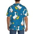 thumbnail image 5 of Fotbe Cartoon Goose print Short Sleeve Button Down Shirts for Men Casual Summer Beach Wrinkle Free Shirt-Medium, 5 of 7