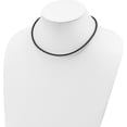 thumbnail image 2 of Sterling Silver 20Inch 3mm Black Rubber Cord Necklace (20 X 3) Made In United States qg1257-20, 2 of 5