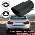 thumbnail image 2 of piezas de 63 mm de entrada universal para escape de automóvil de acero inoxidable negro, 2 of 5