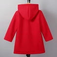 thumbnail image 3 of MexChoioe Big Kids Button Up Hooded Outerwear Wool Blend Mid Length Coat Fall Winter Fashion Everyday Cold Weather Coat for Boys and Girls, 3 of 7