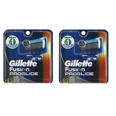 Gillette Fusion ProGlide Refill Cartridge Blades, 16 count , (2 pack of 8) + Schick Slim Twin ST for Sensitive Skin