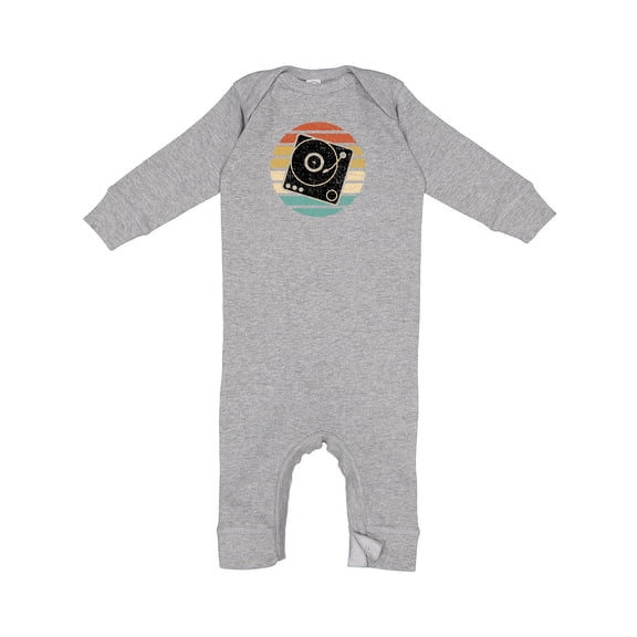 Inktastic Turn Table Record Player Retro Baby Romper Coveralls