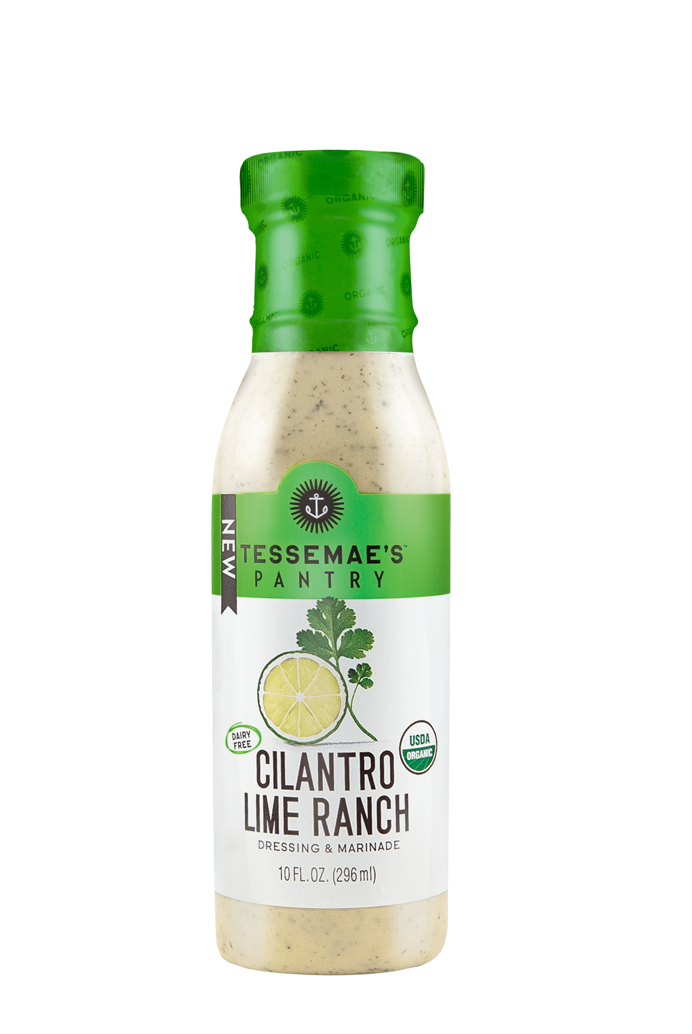 Tessemae's Organic No Sugar Added Cilantro Ranch Dressing & Marinade, 10 fl oz
