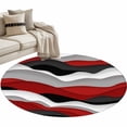 thumbnail image 2 of Red Black Ombre Round Area Rug 3.3 FT, Non Slip Small Entryway Kitchen Mat, Modern Geometric Moire Abstract Art Washable Soft Circular Rug Non-Shedding Door Mat for Bathroom Playroom Kids Room, 2 of 9