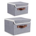 thumbnail image 6 of 2Pc Foldable Storage Bins Set Baskets Boxes Cubes Organizer Box Containers w/Lid, 6 of 13