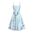 thumbnail image 4 of Edvintorg Dress Sets for Women Fashion Summer V-Neck Short Sleeve Floral Print Vacation Zipper Dress Sets Holiday Outfits for Women Light Blue M, 4 of 6