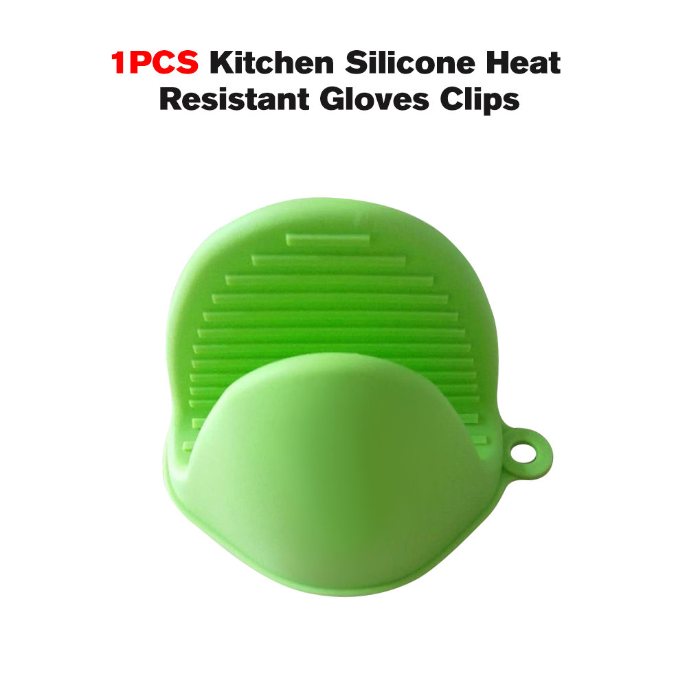 1PCS Kitchen Silicone Heat Resistant Gloves Clips Insulation Waterproof
