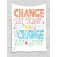 thumbnail image 1 of Quote Tapestry, Encouraging Inspirational Quote for Resilience Change Your Thoughts Change Your World, Wall Hanging for Bedroom Living Room Dorm Decor, 40W X 60L Inches, Multicolor, by Ambesonne, 1 of 2