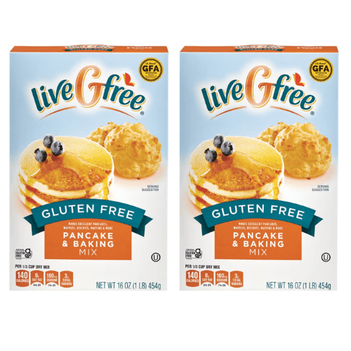 liveGfree Gluten Free Pancake and Baking Mix, 16 oz,2 Pack