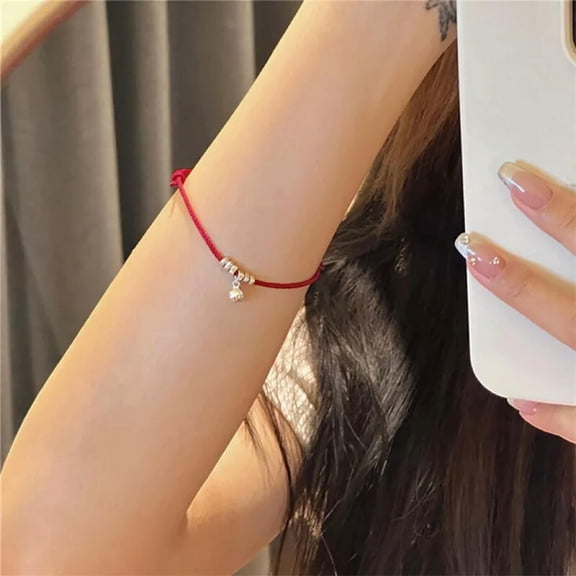 GKNET Chinese Style Lucky Red String Bracelet Minimalist Blessing Adjustable Bracel_yi