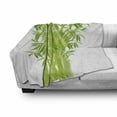 thumbnail image 3 of Exotic Soft Flannel Fleece Throw Blanket, Bamboo Stems with Leaves Fresh Bunch Tropical Plant Eco Foliage Print, Cozy Plush for Indoor and Outdoor Use, 50" x 70", Lime Green, by Ambesonne, 3 of 6
