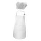 thumbnail image 4 of Delantal de chef para niños, conjunto de gorro de chef con correa ajustable para el cuello, delantal de chef para pintar y jardinería. Blanco M, 4 of 9