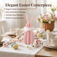 thumbnail image 3 of Easter Bunny Figurine Wood Rabbit Table Centerpiece Detachable Sturdy Design for Mantel Shelf Cabinet Decor, 3 of 9