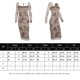thumbnail image 2 of Vestido con cuello cuadrado, ajustado, estilo vintage, para mujer, traje diario Ygjytge Caqui T M para Mujer, 2 of 9