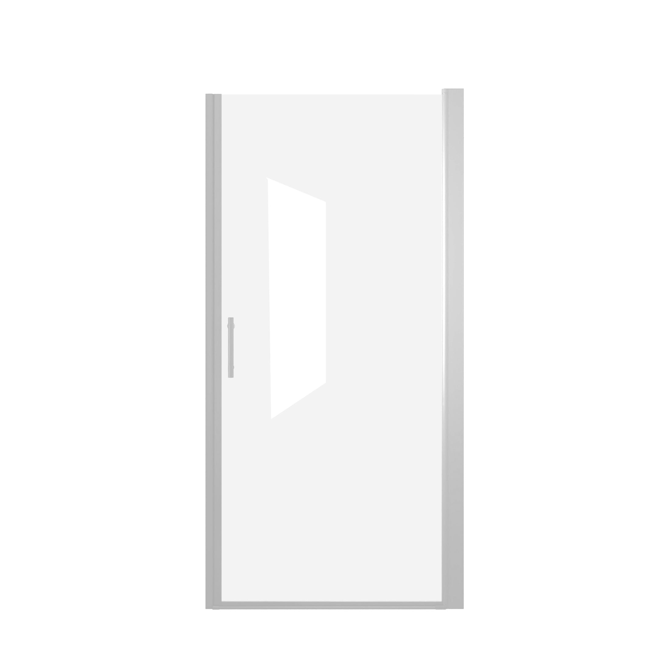Noble House 28"x72" Pivot Shower Door, Aluminum Frame with Tempered Glass, Stainless Steel Handle, Chrome