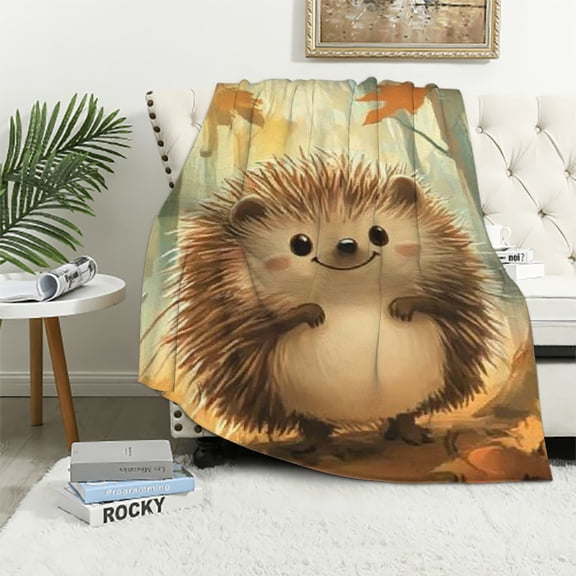 BCIIG Cute Hedgehog Blanket Gifts for Women Girls Kids Soft Warm Lightweight Cozy Cartoon Animal Throw Blankets for Bed Sofa Living Room Couch Home Decor 50"x60" 40x50in