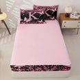 thumbnail image 4 of Manfei Cute Initial K Zipper Twin Comforter Sets with Fitted Sheet and 2 Pillowcases,Sweet Butterfly Zipper Bedding Set,Pink,Pink Reversible4pcs, 4 of 8