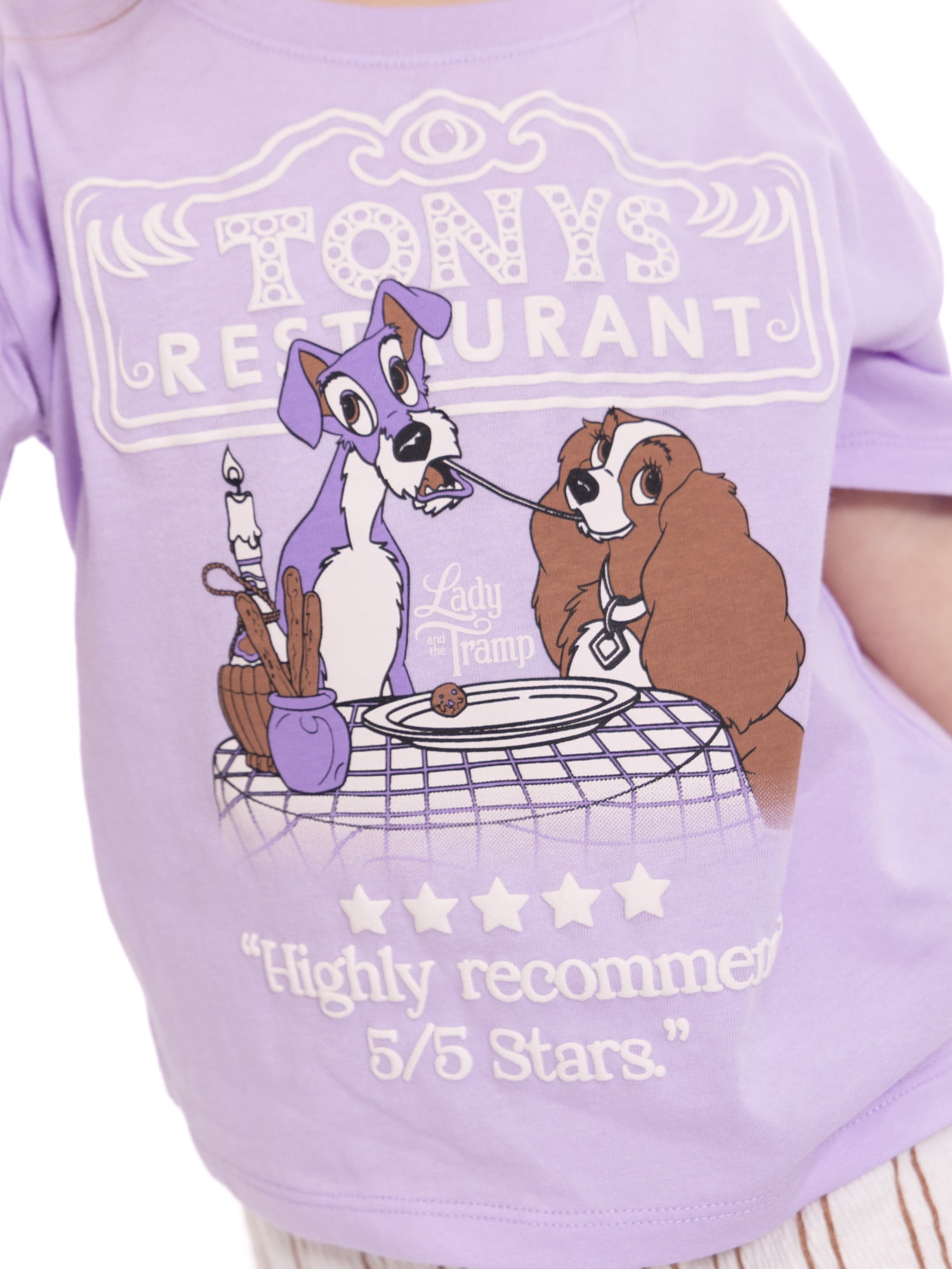 Disney Classics Toddler Girls Lady and the Tramp Graphic Tee and Stripe Pants, Sizes 12M-5T