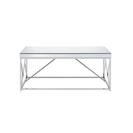 Steve Silver Evelyn Mirror Top Chrome Coffee Table