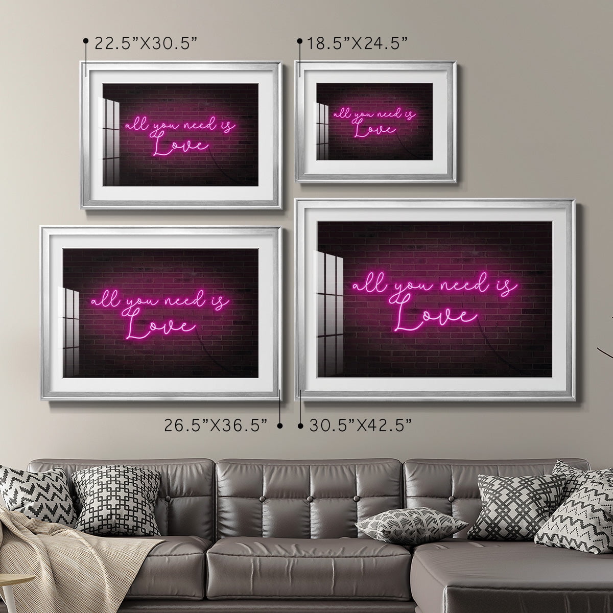 Neon Love I Premium Framed Print - Ready to Hang