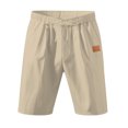 thumbnail image 1 of Mgmyaa Men's Linen Casual Board Shorts Classic Fit Drawstring Elastic Waist Shorts with Pockets, 1 of 8