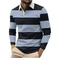 thumbnail image 2 of Mens Shirts Under $10 Men's Striped Lapel Long Sleeved Shirt - Casual Golf Shirt, Loose Business Shirt, 2 of 5