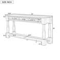 thumbnail image 6 of 63" Long Console Table, Retro Console Table with 3 Drawers and 1 Bottom Shelf, Narrow Sofa Table Entryway Table for Hallway, Living Room, Foyer, Espresso, 6 of 9