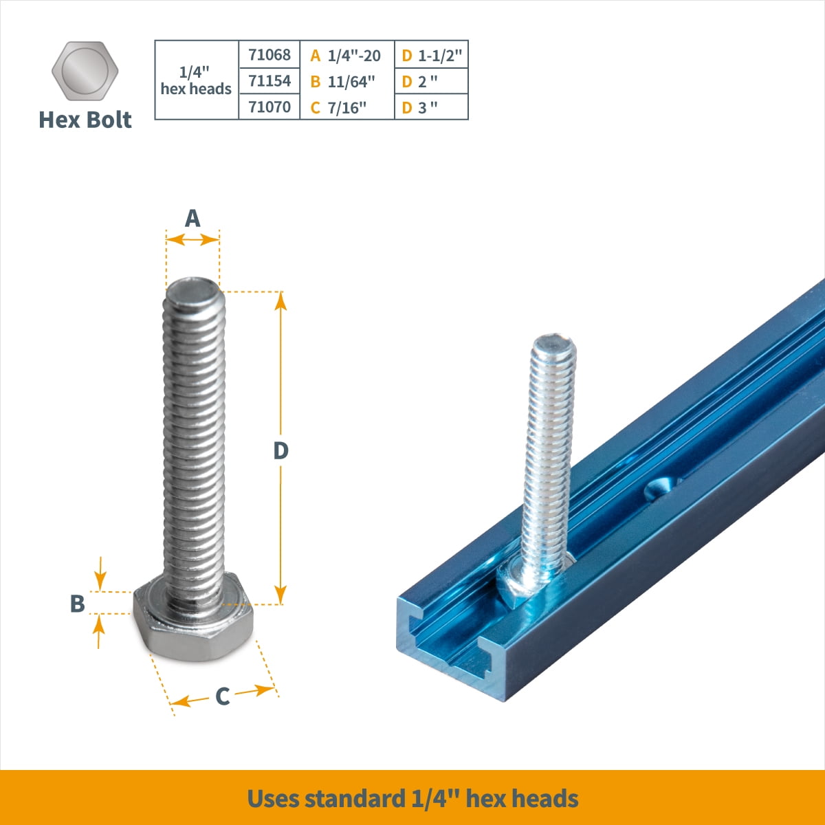 POWERTEC 4PK 24" Double-Cut Profile Universal T-Track with Predrilled Mounting Holes and 100 PCS #6 X 1/2" Wood Screw Set, Phillips Flat Head Deep Thread Screws  (71949)