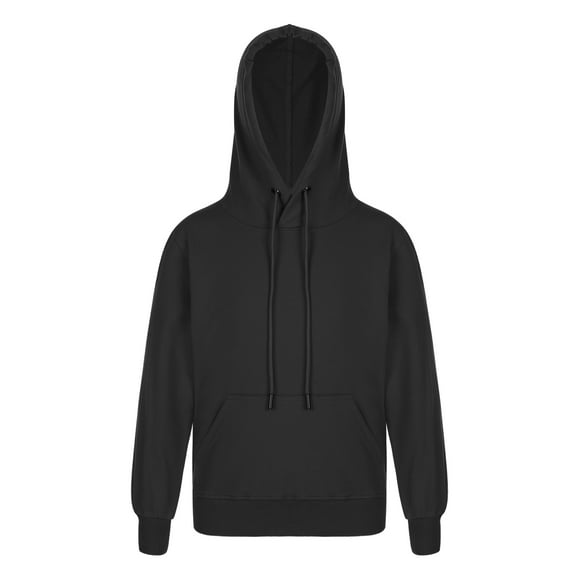 Alvivi Chandail à Capuche Manches Longues pour Enfants Garçons Filles Couleur Unie avec Poche Tenue Décontractée Sport Noir 130