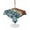 Blue, variant on Outdoor Tablecloth with Umbrella Hole for Patio/Picnic/Party/Camping, Teal Green Brown Waterproof Table Cloth Square Cover Washable, Farmhouse Dog Paw Vintage (54"x 54")