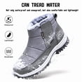 thumbnail image 5 of Knivor Men High-top Winter Snow Boots Hook & Loop Slip-Resistant Cushion Wearproof Sole Faux Fur Warm Outdoor Winter Shoes, 5 of 10