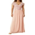 thumbnail image 2 of Women‘s Prom Maxi Dress Lace Patchwork Backless V Neck Elegant Evening Party Cocktail Dress, 2 of 6