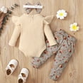 thumbnail image 4 of Spazoro Toddler Girls Outfits Sets, Shirts and Pants 3PC Fall and Winter Cute Print Pajamas Clothes Sets for Baby Kids Girls Beige Size 24 Months, 4 of 9