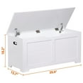 thumbnail image 5 of 40 Inch Large Storage Chest, Wooden Storage Trunk w/2 Safety Hinges, Storage Ottoman, Shoe Bench,Modern Lift Top Chest Box Organizer w/Handles for Entryway,Living Room, Bedroom, White, 5 of 9