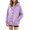 Purple, variant on TKKCS Girls Snap Button Hoodie Jacket Trendy Casual Fall Loose Fit Long Sleeve Hooded Outerwear with Pockets Purple 9-10 Years
