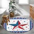 thumbnail image 3 of Independence Day Round Area Rug 3.3Ft Washable Circle Rugs for Dining Room Table, Red Blue Patriotic Star Stripes Plaid Non-Slip Carpet Floor Mats Indoor Outdoor Carpet Runner Aesthetic Home Decor, 3 of 8