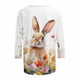 thumbnail image 5 of UVEASISHA Womens Fashion 3/4 Sleeve Graphic Tee Plus Size Cute Bunny Spring Holiday Tops Easter Day Family Gathering Blouses Back To School Gift Multicolor 3XL, 5 of 5