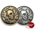thumbnail image 3 of Skull Concho Screw Back Lucky Leaf Leathercraft Wallet Decoration 1-3/8 Inch 2 Pcs CHS99 (Bronze), 3 of 4